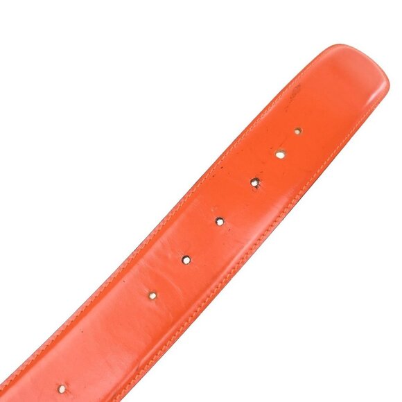 GUCCI GG Logo Interlocking Belt 75/30 Leather Orange SHW Italy 60KB122 - Picture 9 of 12